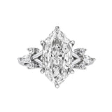 Vintage Marquise Cut Moissanite Engagement Ring in Sterling Silver