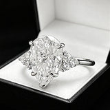 Pear Cut D Color Moissanite Sterling Silver Engagement Ring