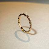 Beaded Design Stackable Band with 18K Gold Plated Finish