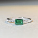 Stackable Emerald Cut Ring in Sterling Silver