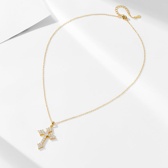 Stunning Cross Sterling Silver Pendant Necklace