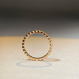 Beaded Design Stackable Band with 18K Gold Plated Finish