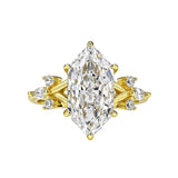 Vintage Marquise Cut Moissanite Engagement Ring in Sterling Silver