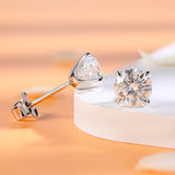 Classic 1.0ct 18K White Gold Plated D Color Moissanite Earrings