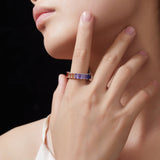 “Eternal Rainbow” Full Eternity Band in 18K Gold Plated 925 Sterling Silver