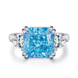 5.0ct Radiant Cut Double Prong Engagement Ring in Sterling Silver