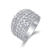 Luxury Moissanite 18K White Gold Plated Sterling Silver Band