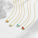 Simple design 925 Sterling Silver birth stone necklace