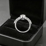 2CT D Color Moissanite Sterling Silver Ring for Women | Elegant Everyday Statement Ring