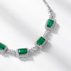 Luxury Emerald Green White Gold Plated Necklace