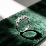 2.5ct Oval Cut Moissanite Eternity Wedding Band in Sterling Silver