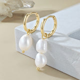Natural Freshwater Baroque Pearl Asymmetrical Drop Earrings in Sterling Silver