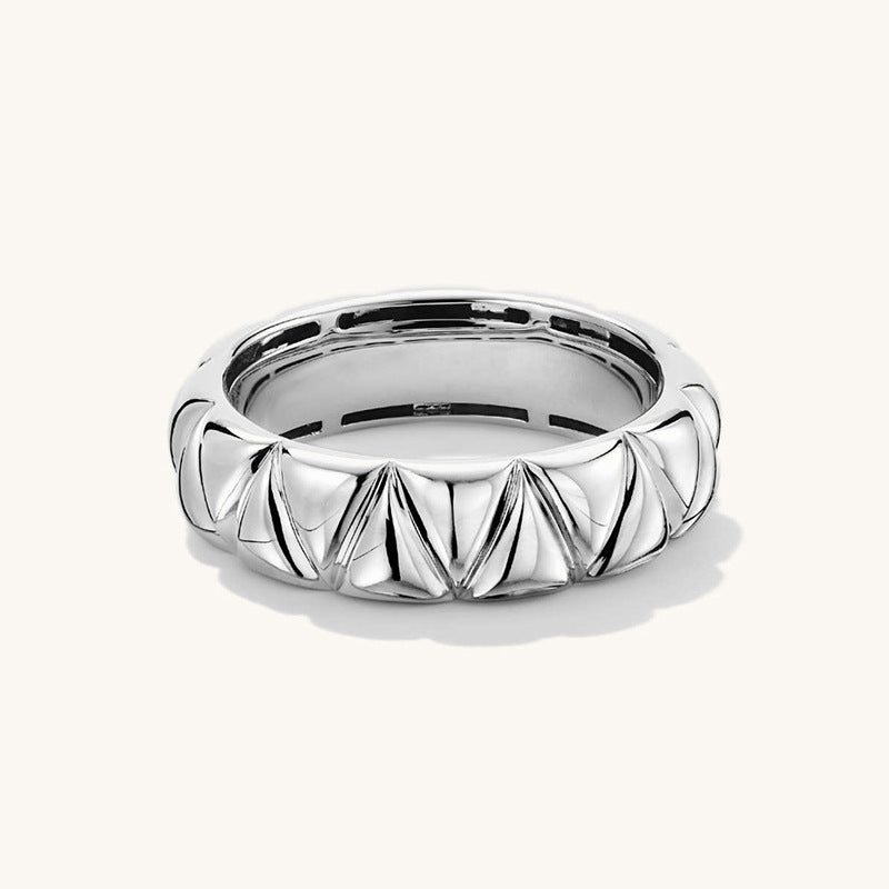 Unique Design Luxury Inspired Band in Sterling Silver