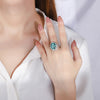 Full Diamond Tourmaline Paraiba Sterling Silver Engagement Ring