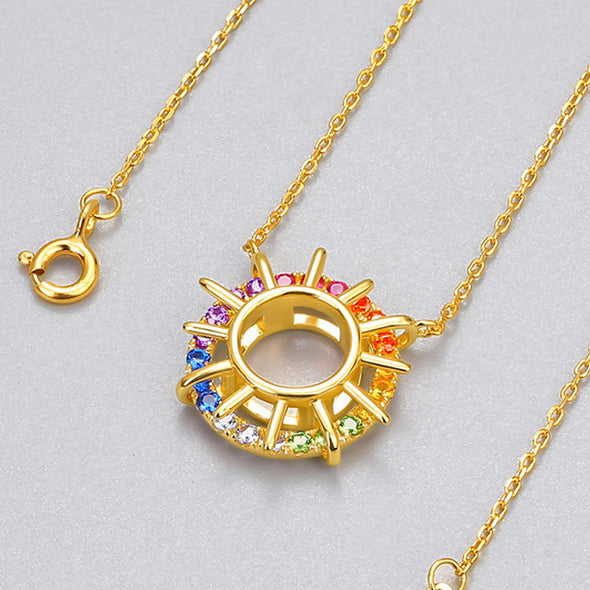 Special Sunflower Design Silver Necklace