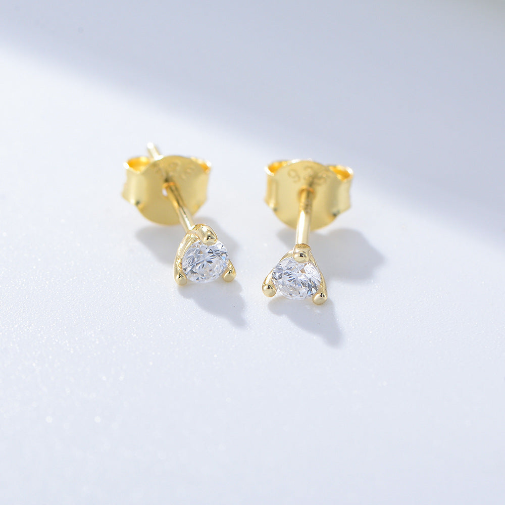 3 Prog Stud Earrings in Sterling Silver