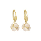 Luxury Opal Dangle Earrings In Golden Tone