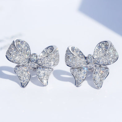 1.0 Carat Fashion Bowknot Design Stud Earrings