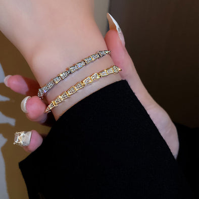 Chic Paved Slider Clasp Fashion Bracelet