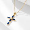 Luxury Blue Cross Design Sterling Silver Necklace