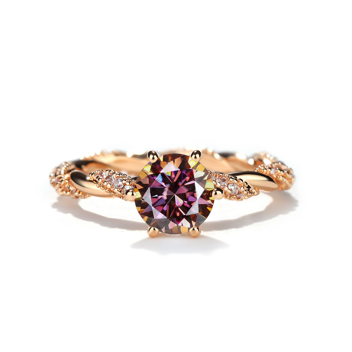 1 Carat Moissanite Twist Engagement Ring in Sterling Silver