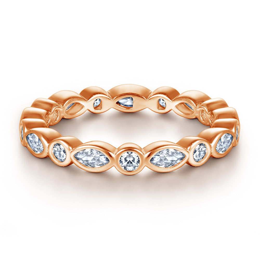 Marquise & Round Cut Full Eternity Wedding Band