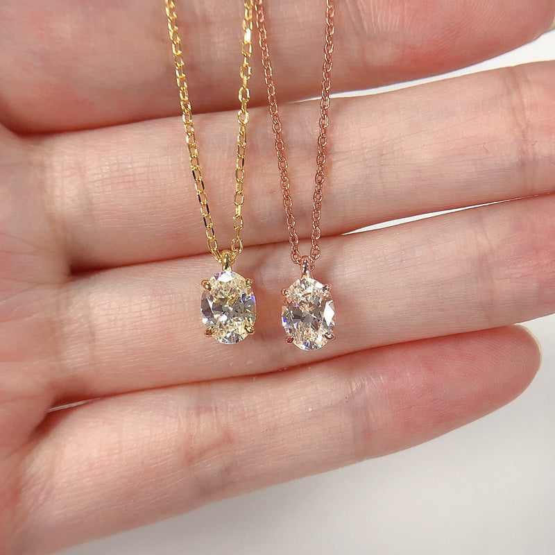 Gorgeous 1.5ct Oval Cut Sterling Silver Necklace