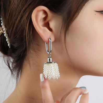 Retro Baroque Lantern Fringe Pearl Drop Earrings