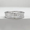 Gorgeous Princess Cut Paved Sterling Silver Band