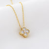 Sweet Four Leaf Clover Design Silver Necklace