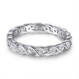 S925 Sterling Silver Wave Design Band with Modern Fashion Style