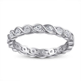 S925 Sterling Silver Wave Design Band with Modern Fashion Style