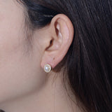 Retro Halo Natural Pearls Stud Earrings
