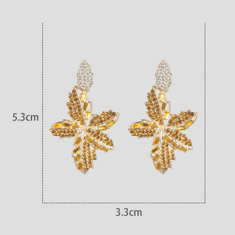 Maple Leaf Design Drop Earrings