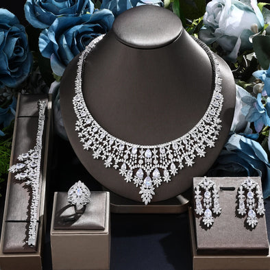 Elegant and Luxurious 4 Pcs Bridal Jewelry Set