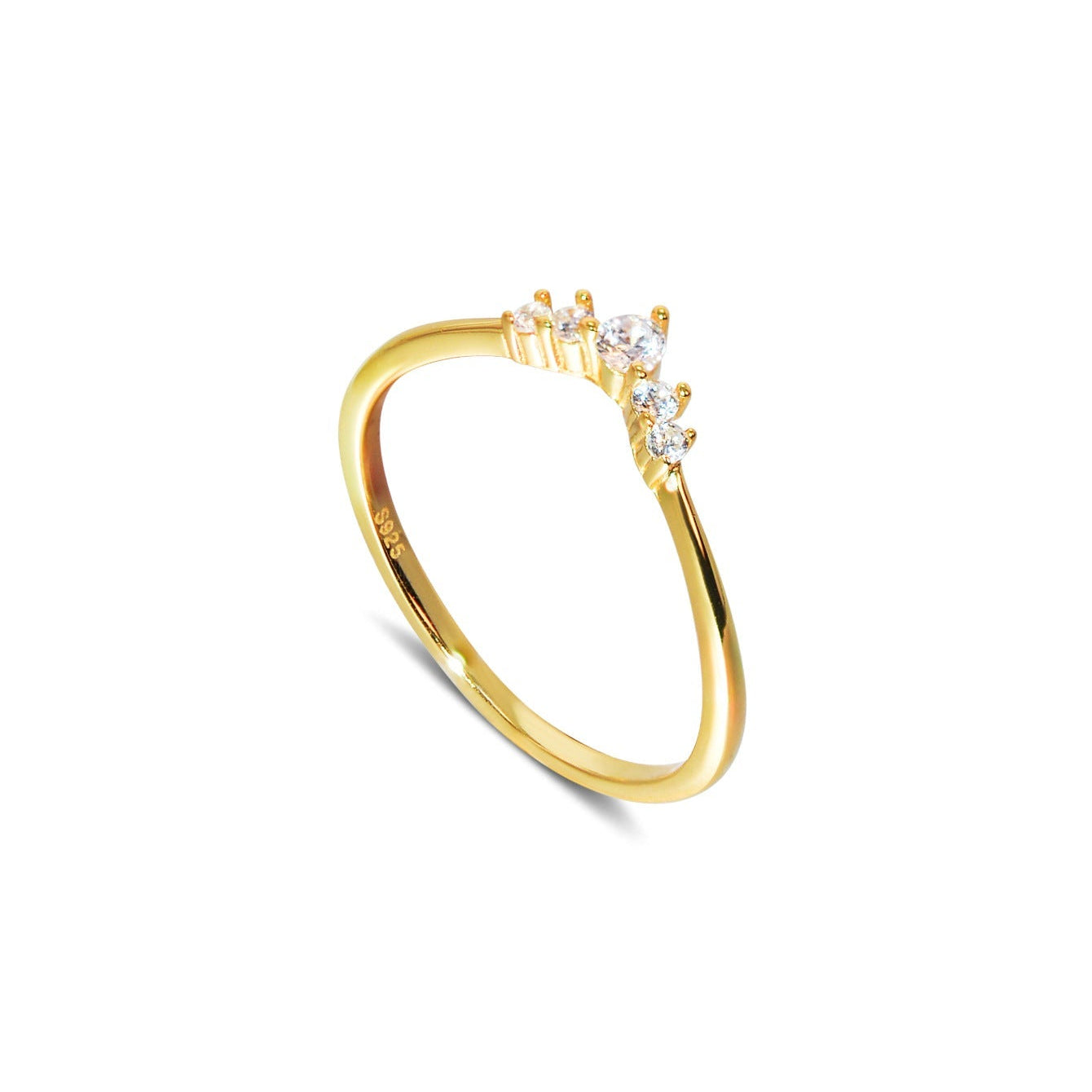 Simple Crown Design Sterling Silver Band