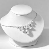 Delicate Tassel Heart Drop Tassel Pendant Necklace in Sterling Silver