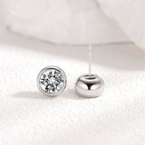 Moissanite Bubble Stud Earrings in Sterling Silver