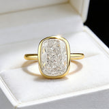 Solitaire Elongate Cushion Cut Engagement in Sterling Silver