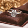 Classic Oval Cut Moissanite Sterling Silver Ring