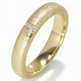 Italian Brushed Moissanite Couple Rings in Sterling Silver