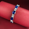 luxurious Royal Blue Tennis Bracelet in Sterling Silver