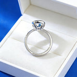 Solitaire Elongate Cushion Cut Engagement in Sterling Silver