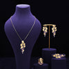 4 Pcs Luxury 18k Gold Plated Colorful Jewelry Set