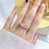 Luxury Five Stones Sterling Silver Band