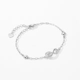 Infinity Love Micro Pave Bracelet in Sterling Silver