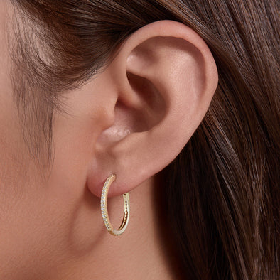 Classic Eternity Sterling Silver Hoop Earrings