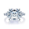 5Ct Asscher Cut Moissanite Engagement Ring in Sterling Silver