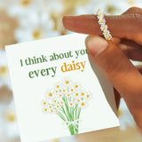 Daisy Flower Band Ring with 18K Gold Plated Finish in Sterling Silver