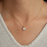 Classic 925 Sterling Silver Four-Prong Pendant Moissanite Necklace